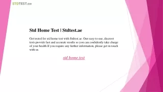 Std Home Test  Stdtest.ae