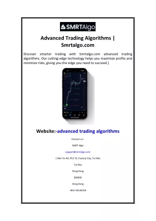 advanced trading algorithms smrtalgo com