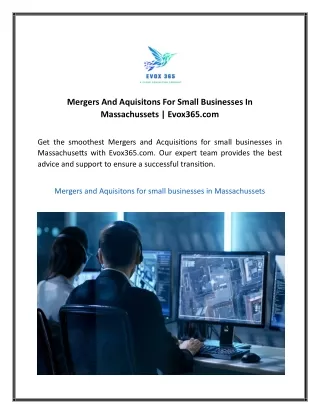 Mergers And Aquisitons For Small Businesses In Massachussets  Evox365.com3