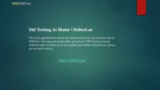 Std Testing At Home  Stdtest.ae