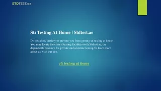 Sti Testing At Home  Stdtest.ae