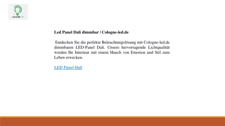 led panel dali dimmbar cologne led de entdecken