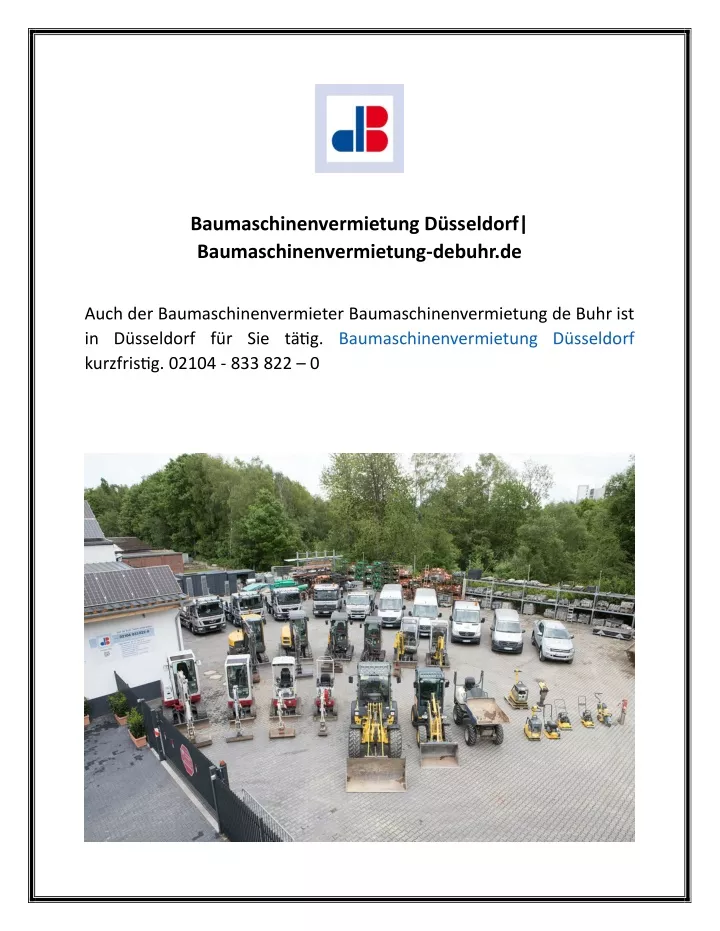 baumaschinenvermietung d sseldorf