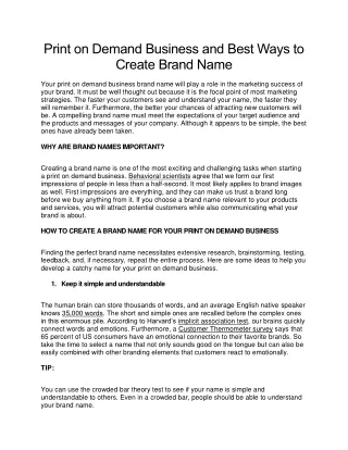 Print on Demand Business and Best Ways to Create Brand Name