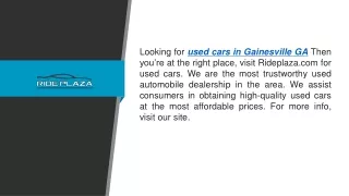 Used Cars in Gainesville Ga Rideplaza.com