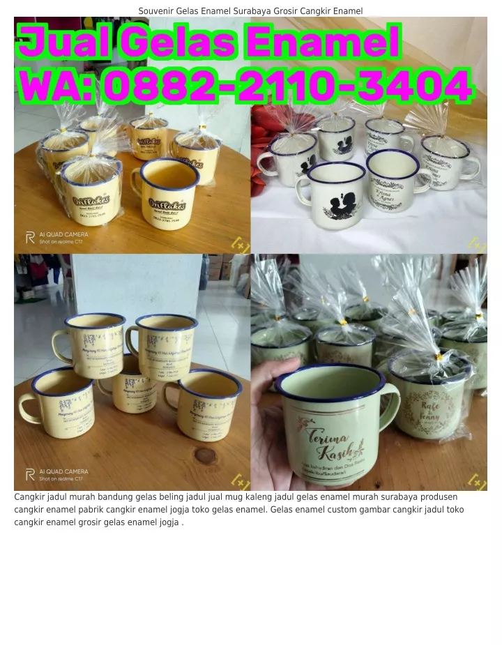 souvenir gelas enamel surabaya grosir cangkir