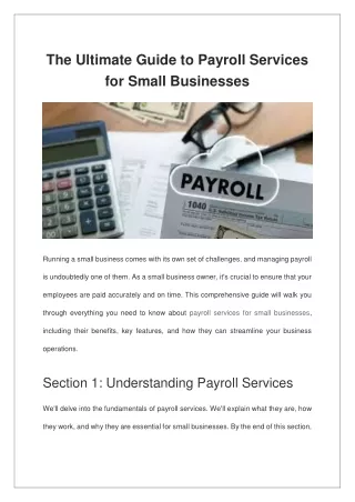 the ultimate guide to payroll services for small