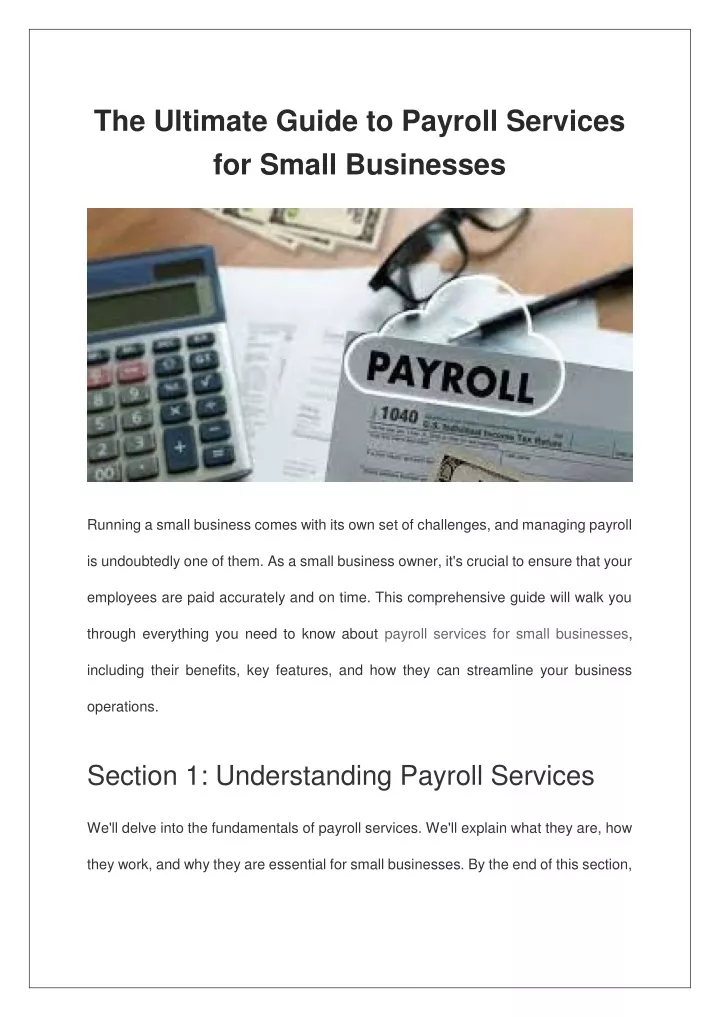 the ultimate guide to payroll services for small