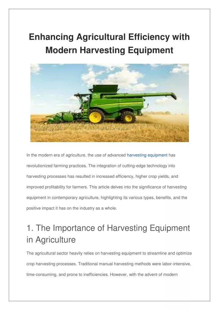 enhancing agricultural efficiency with modern