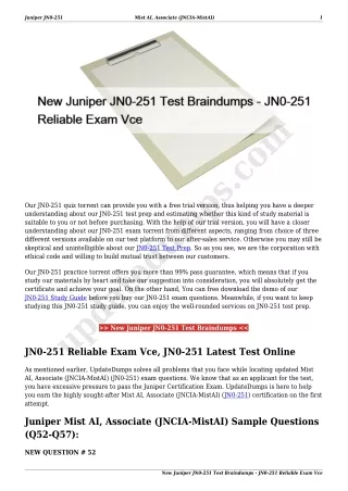 New Juniper JN0-251 Test Braindumps - JN0-251 Reliable Exam Vce
