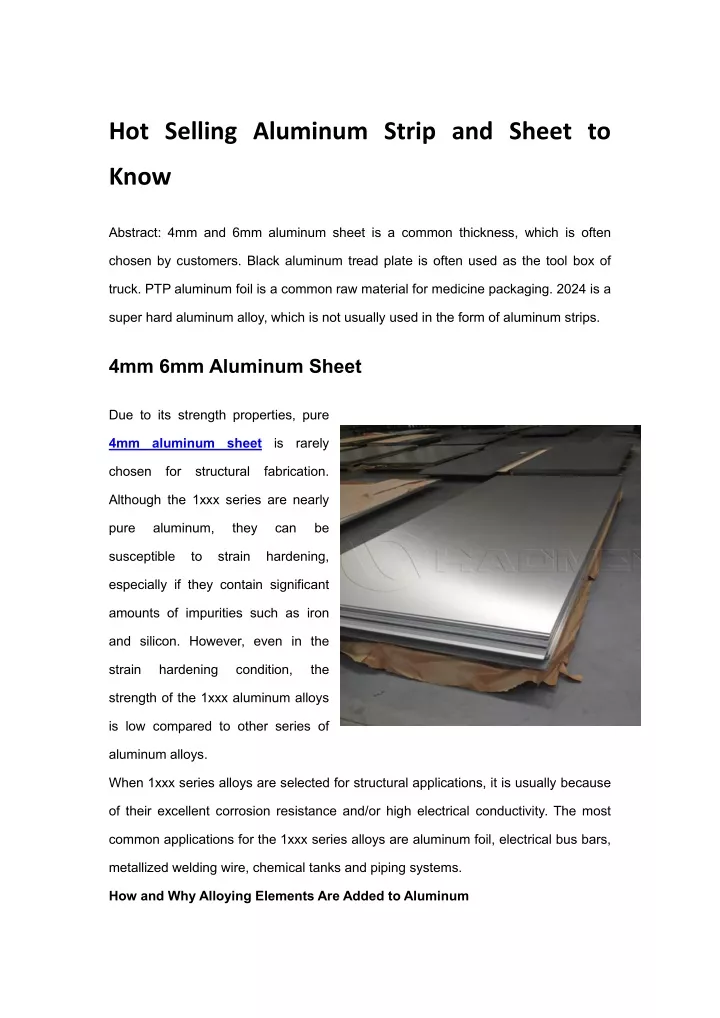 hot selling aluminum strip and sheet to