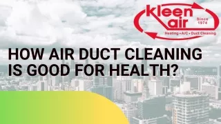 How Air Duct Cleaning Is Good For Health