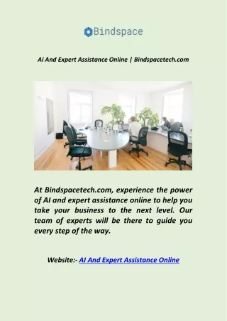 Ai And Expert Assistance Online | Bindspacetech.com