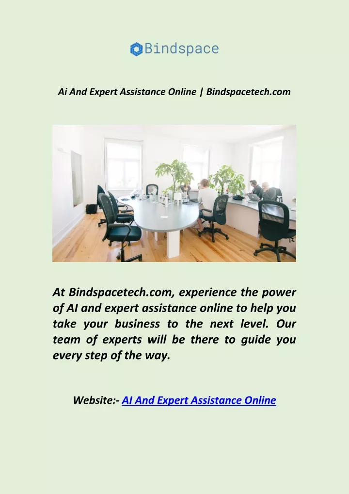 ai and expert assistance online bindspacetech com