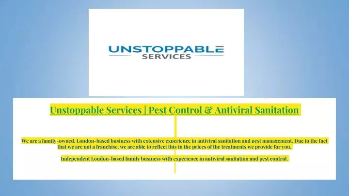 unstoppable services pest control antiviral