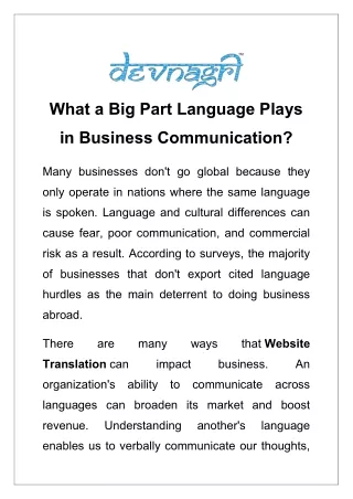 what a big part language plays