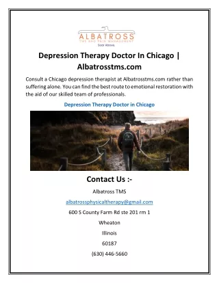 Depression Therapy Doctor In Chicago | Albatrosstms.com