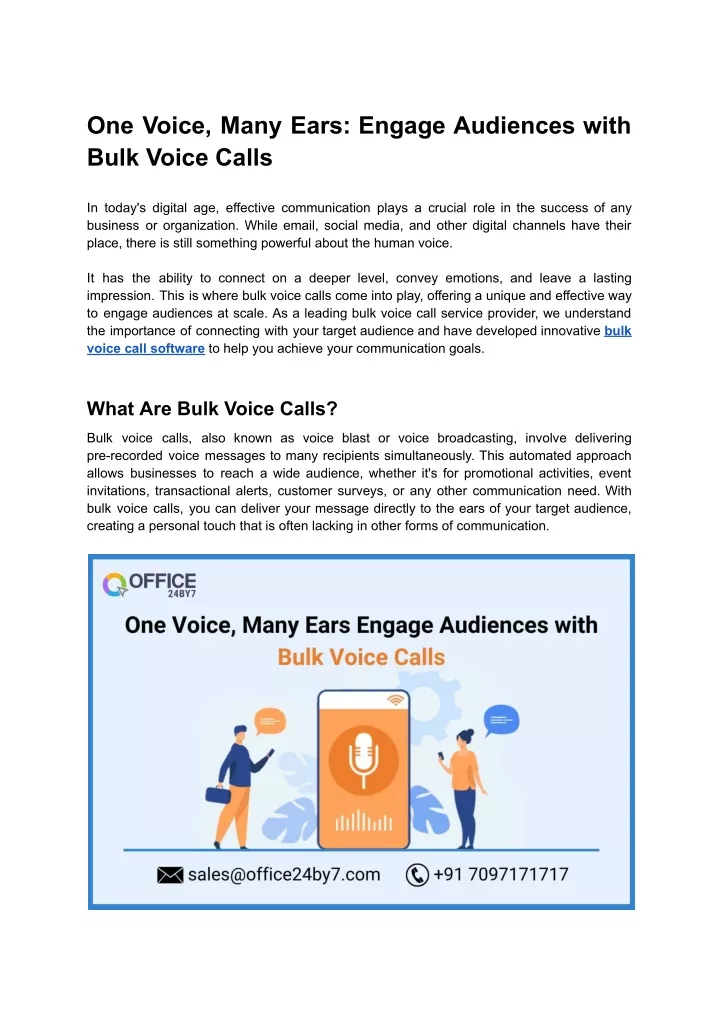 one voice many ears engage audiences with bulk