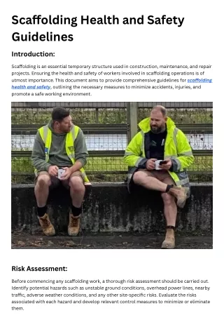 sca olding health and safety guidelines