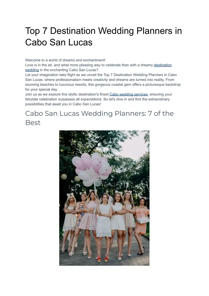 top 7 destination wedding planners in cabo