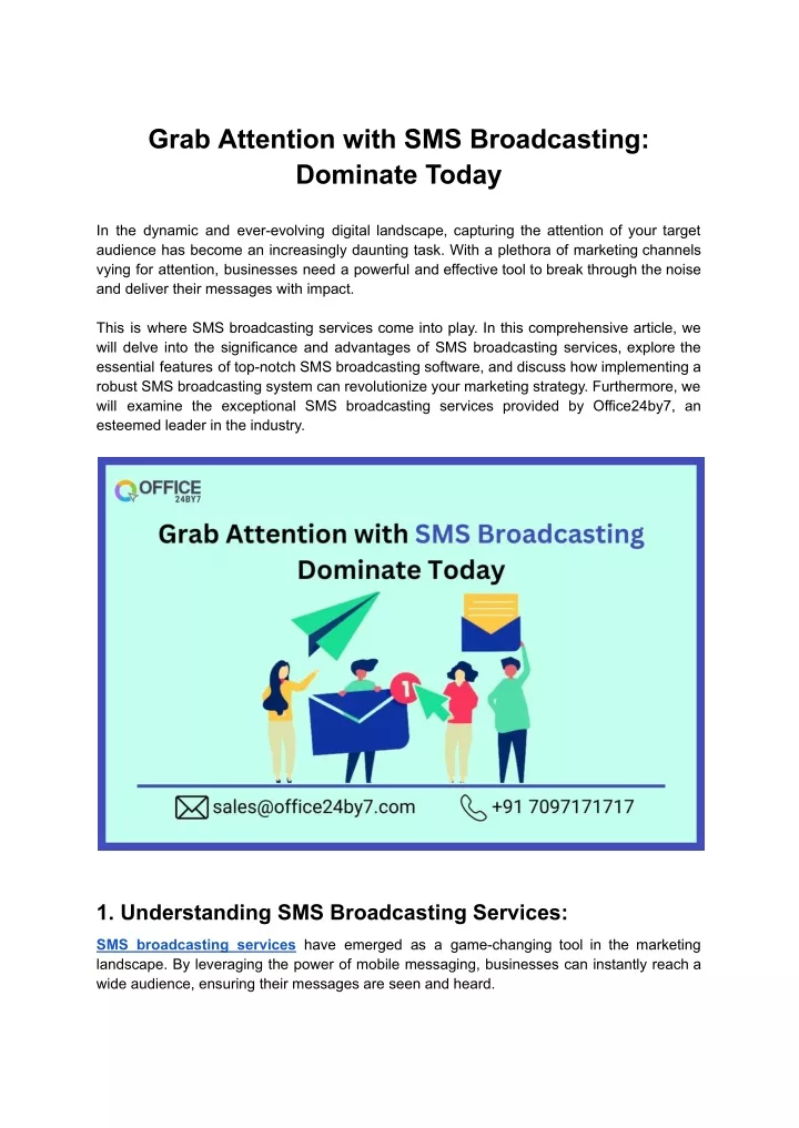 grab attention with sms broadcasting dominate