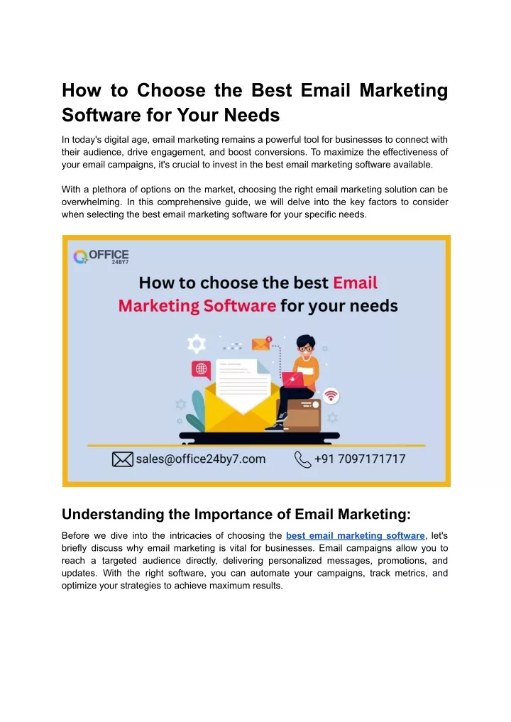 Ppt How To Choose The Best Email Marketing Software For Your Needs Powerpoint Presentation