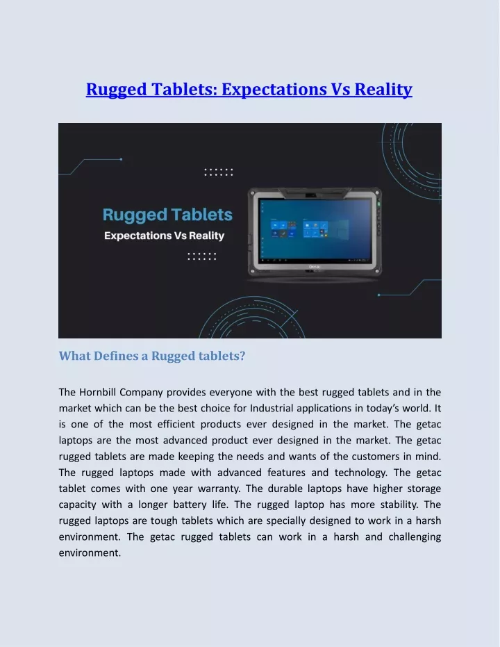 rugged tablets expectations vs reality