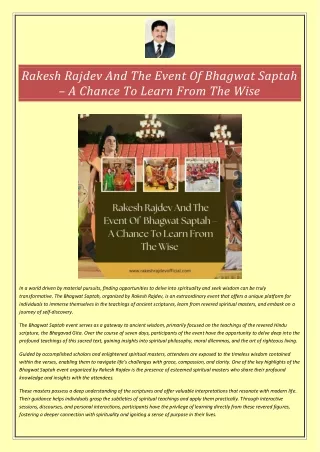 rakesh rajdev and the event of bhagwat saptah