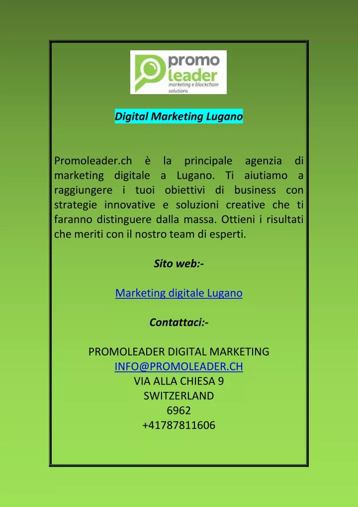 digital marketing lugano