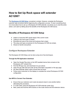 How to Set Up Rock space wifi extender AC1200