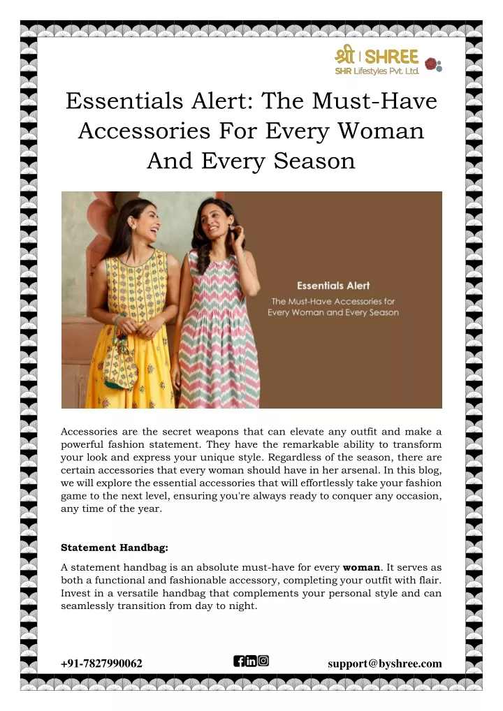 PPT - Essentials Alert: The Must-Have Accessories For Every Woman and Every  Season PowerPoint Presentation - ID:12294582
