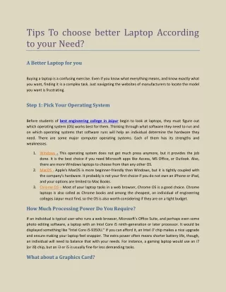 tips to choose better laptop according to your