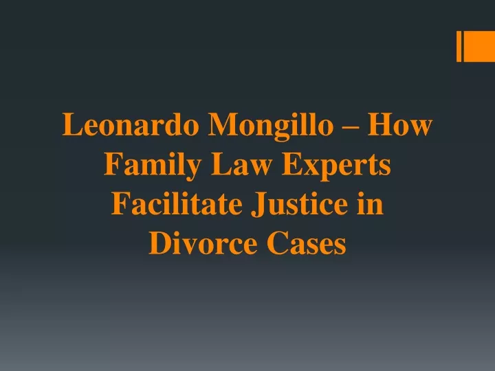 leonardo mongillo how family law experts facilitate justice in divorce cases