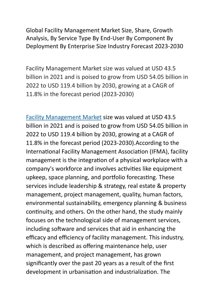 global facility management market size share