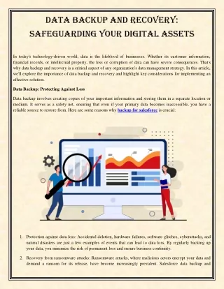 Data Backup and Recovery Safeguarding Your Digital Assets