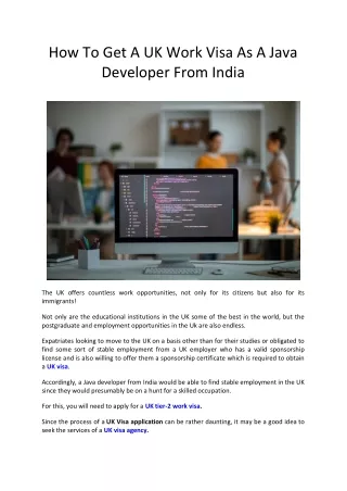 how to get a uk work visa as a java developer