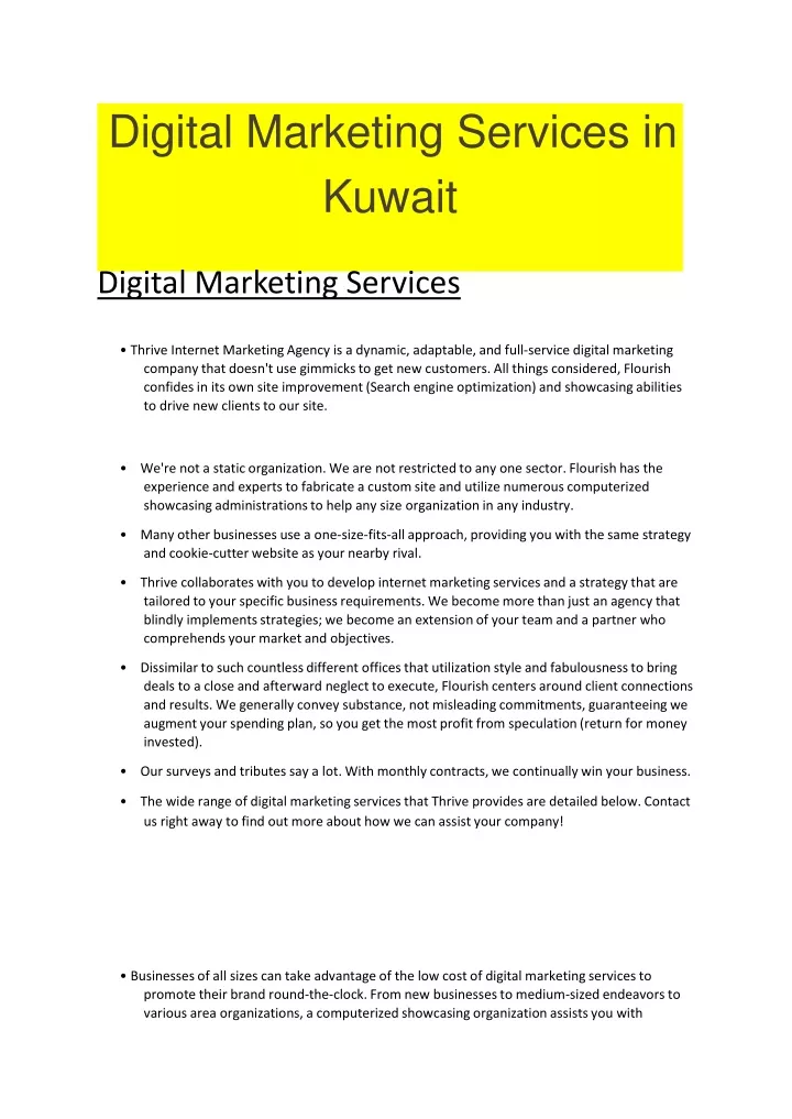 digital marketing services in kuwait digital
