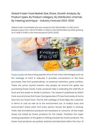 global frozen food market size share growth