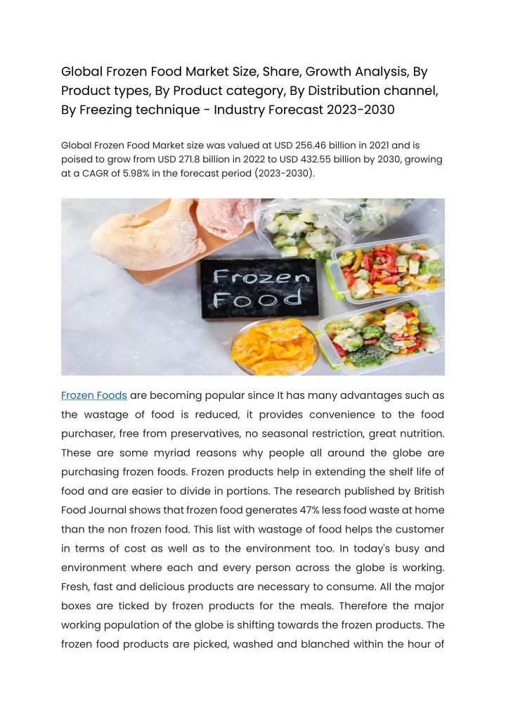 global frozen food market size share growth