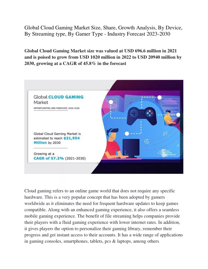 global cloud gaming market size share growth