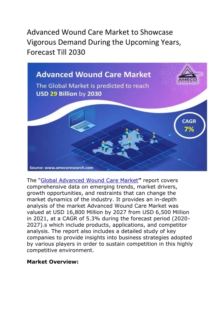 advanced wound care market to showcase vigorous