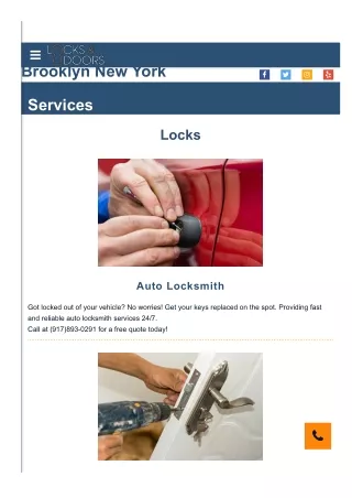 Auto Locksmith - Lock Out Services Near Brooklyn New York