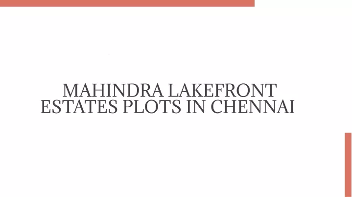 mahindra lakefront estates plots in chennai