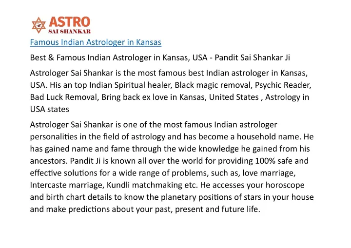 famous indian astrologer in kansas