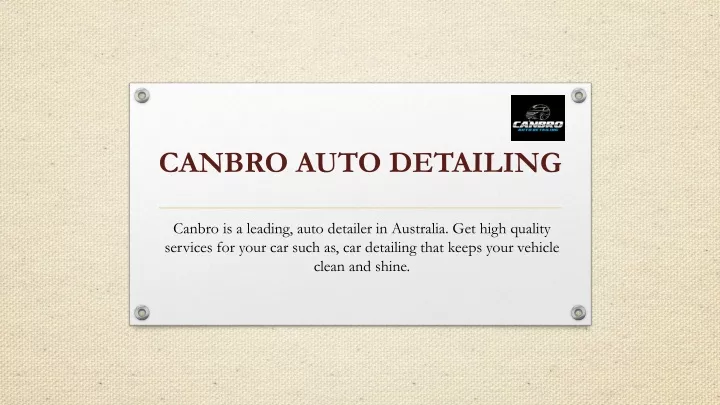 canbro auto detailing