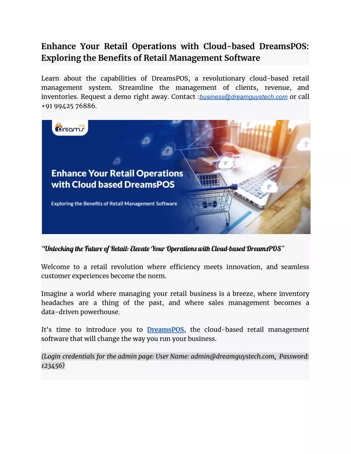 enhance your retail operations with cloud based
