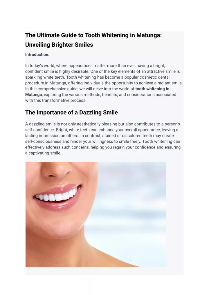 the ultimate guide to tooth whitening in matunga