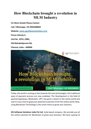 How Blockchain brought a revolution in MLM Industry