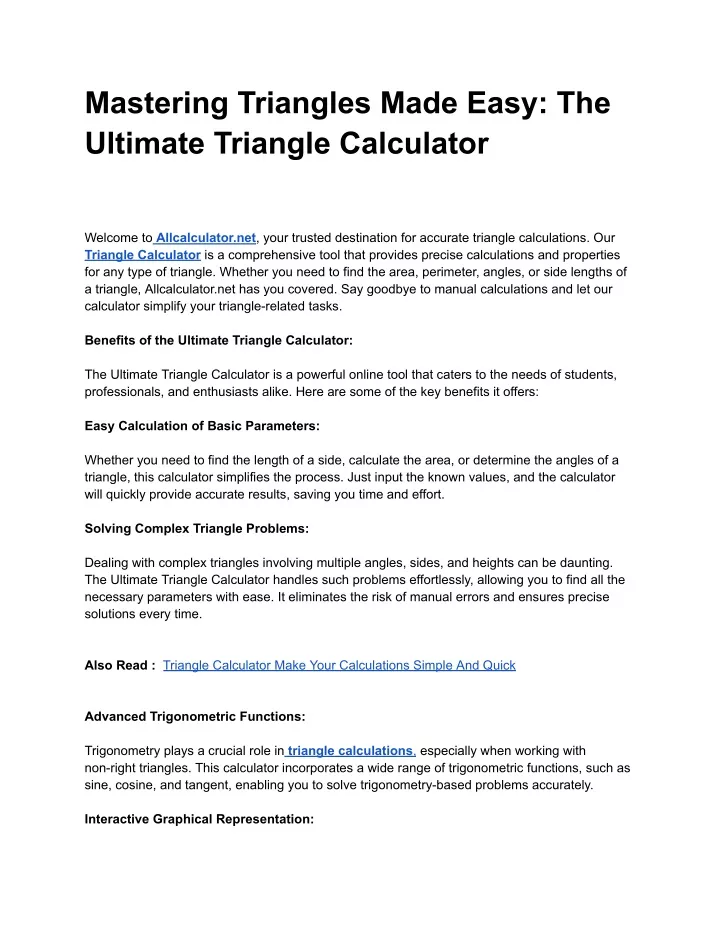 mastering triangles made easy the ultimate