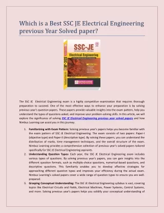 which is a best ssc je electrical engineering